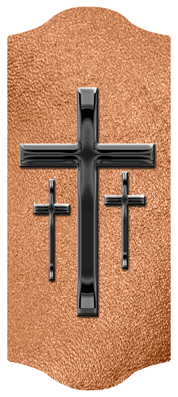 DARAY-C-517-BK-SH-CP Black 3 Crosses Shimmer Copper